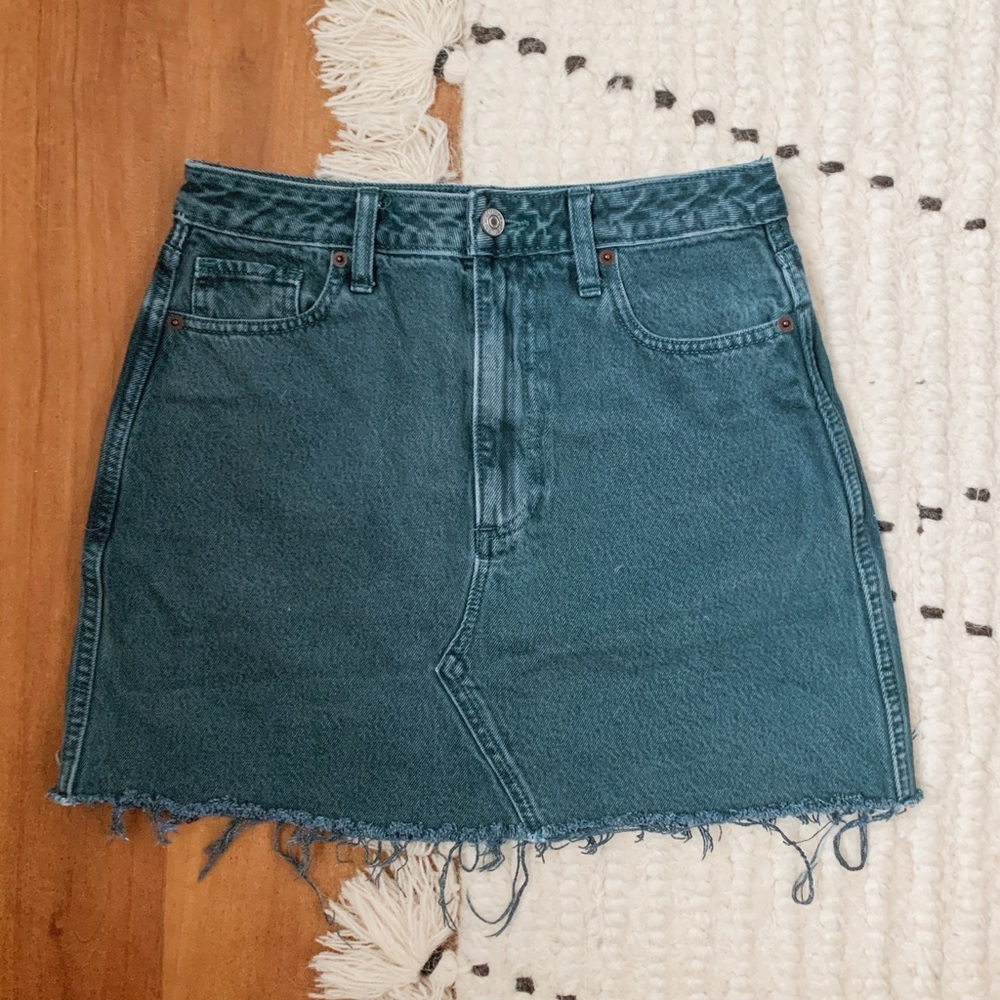 A&F | Jade Green Denim Skirt